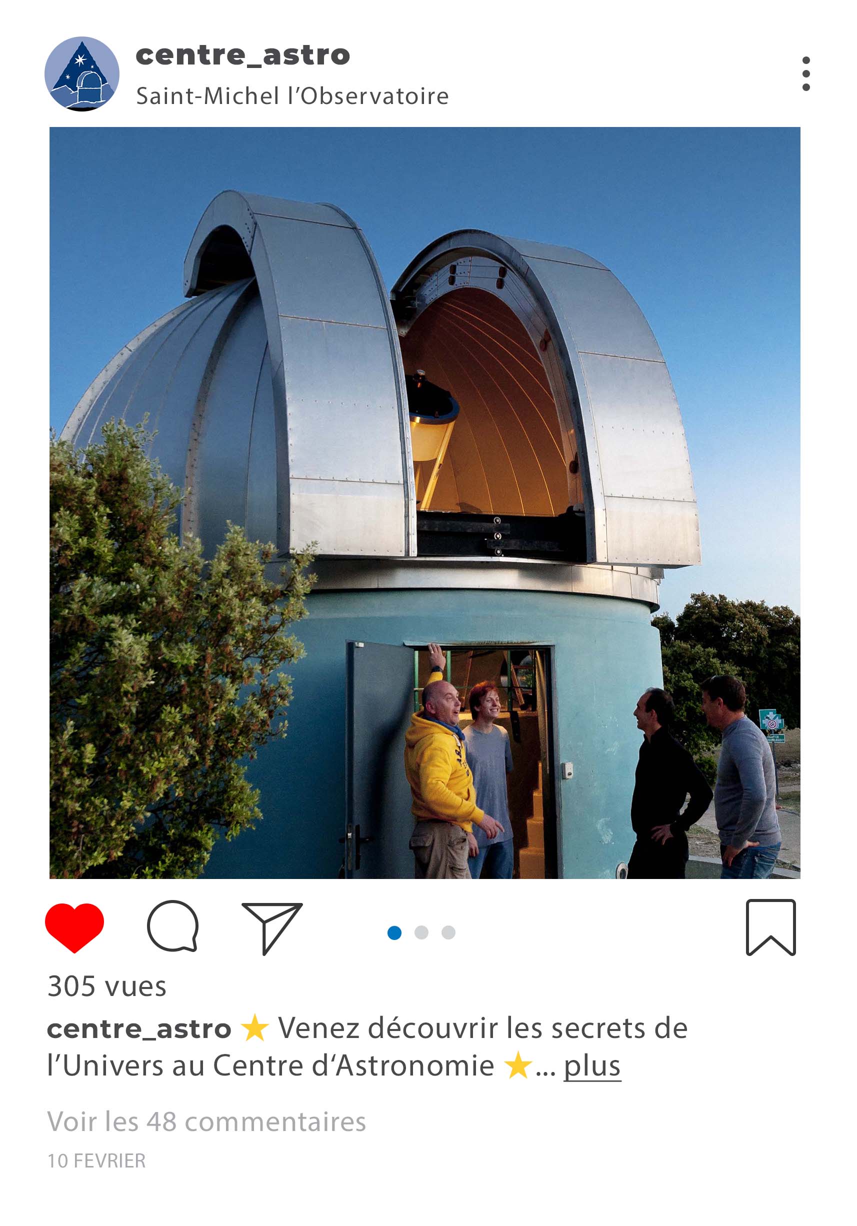 Le Centre d'Astronomie de Saint-Michel l'Observatoire vous accueille dans la coupole qui abrite le T600